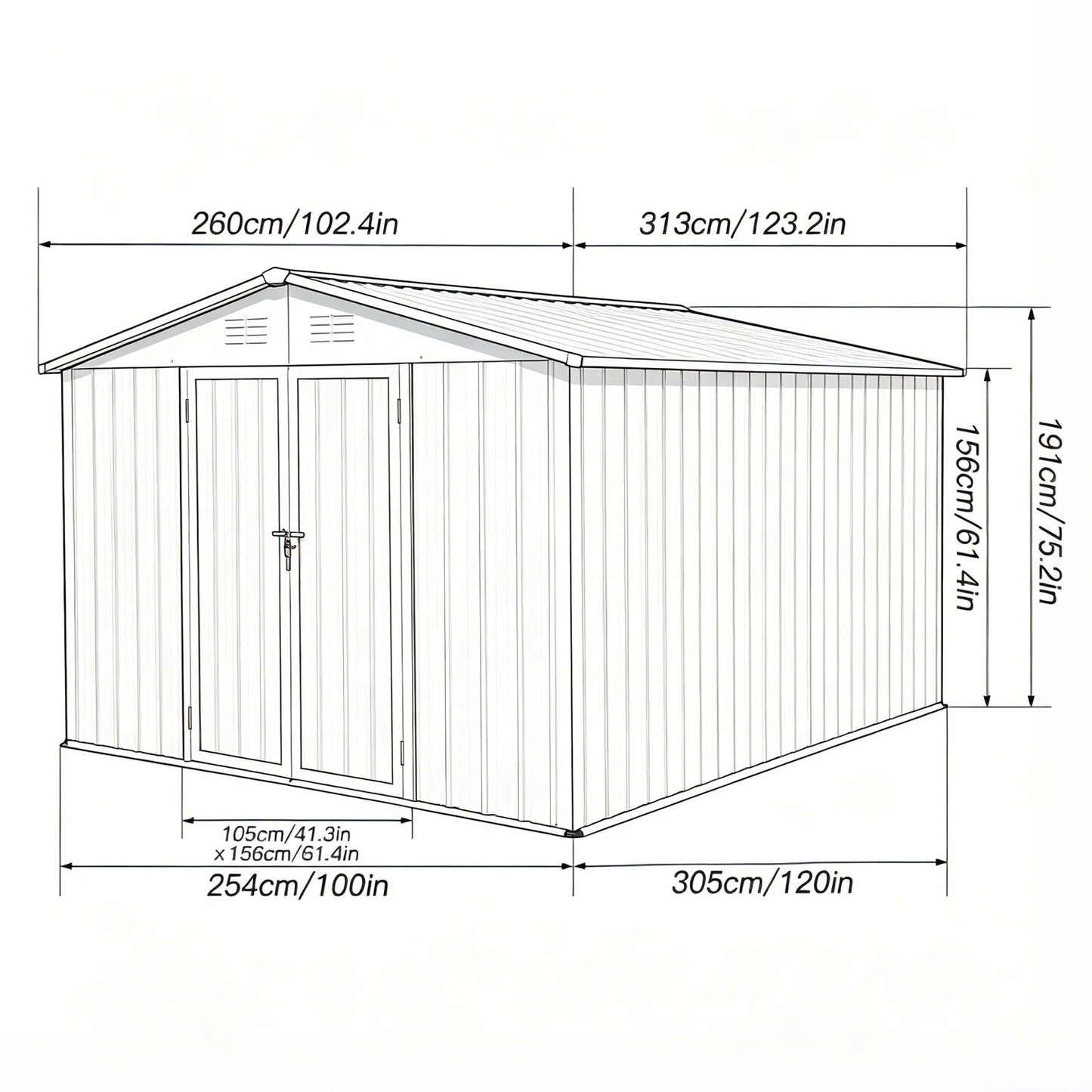 10' x 8' Garden Sheds Outdoor Storage Sheds
