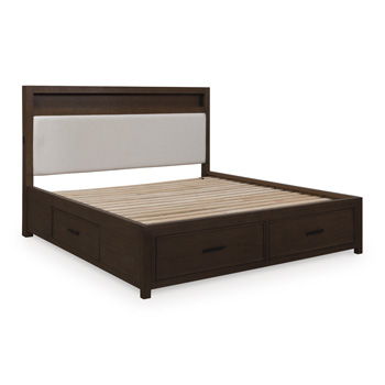 Ticanter - King/California King Storage Footboard With Roll Slats - Brown