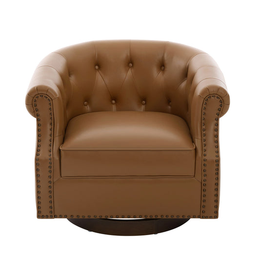 360° Swivel Accent Chair With Curved Back