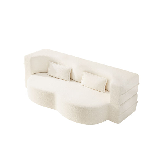 Modern Floor Sofa With 2 Pillows, Twin Size For Living Room