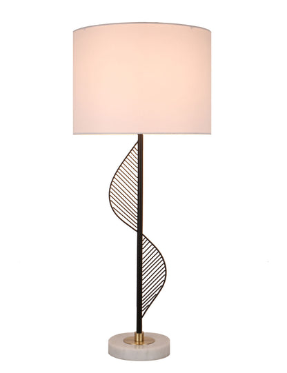 Spiral Radiance II Metal & Marble Table Lamp (Set of 2) - Matte Black / White