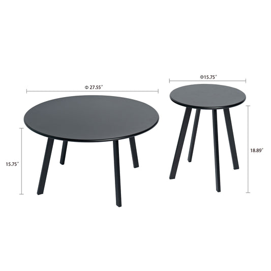 Round Nesting Coffee Table (Set of 2) - Black