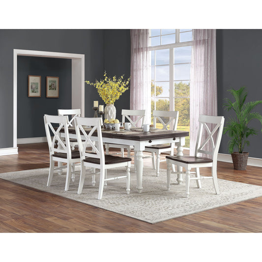 Dining Chairs (Set of 2) - Brown / White