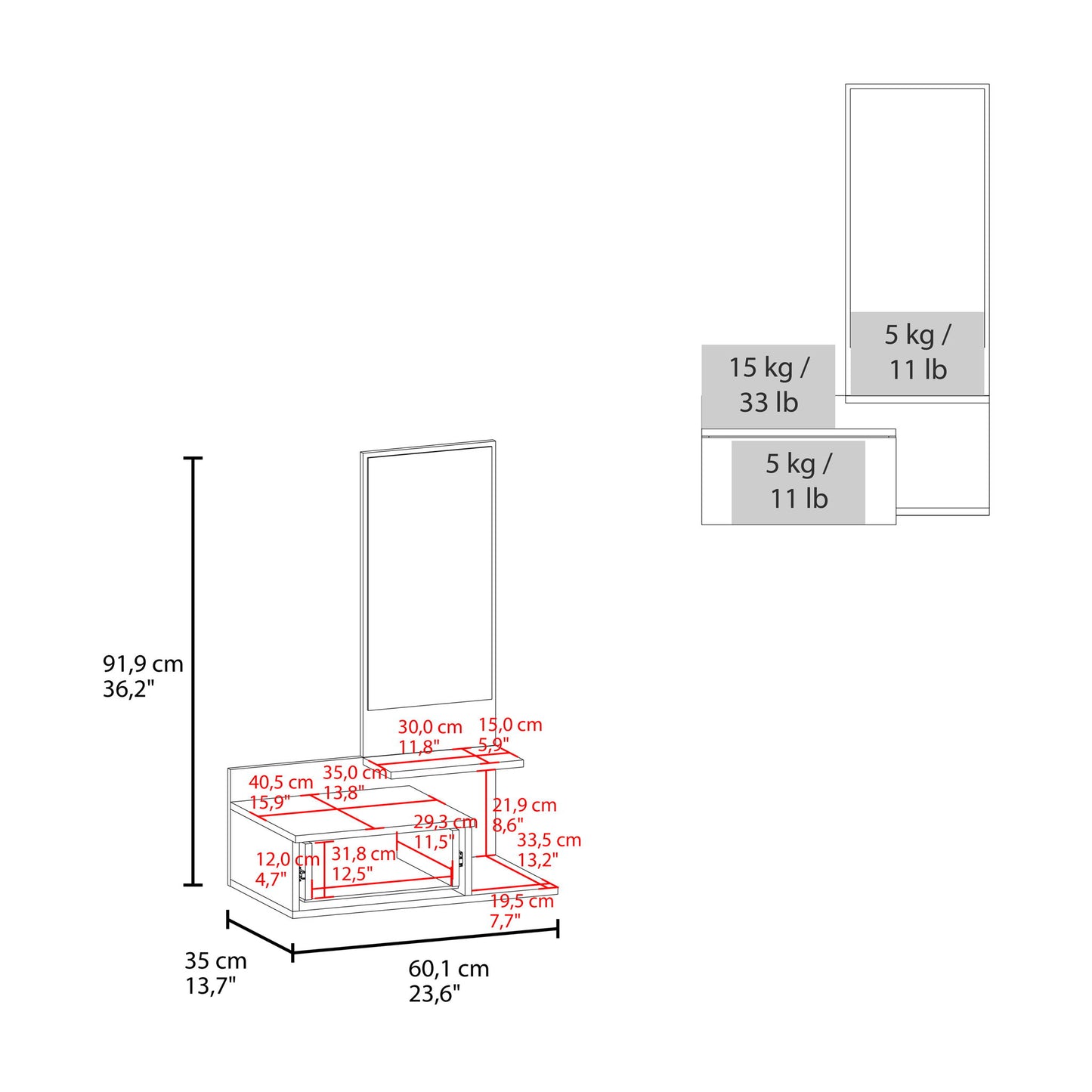 Lowell - Floating Hallway Cabinet