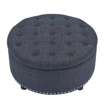 Tufted Storage Ottoman With Upholstery