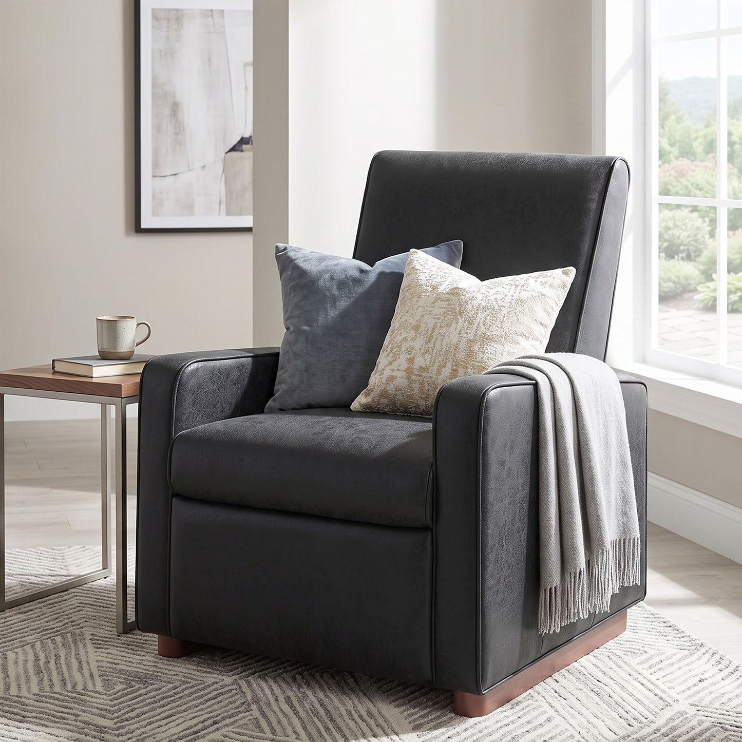 Manual Recliner Chair, 2 Position With 160° Adjustable Backrest For Living Room