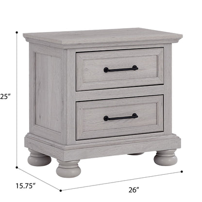 2 Drawer Nightstand With USB Charging Station