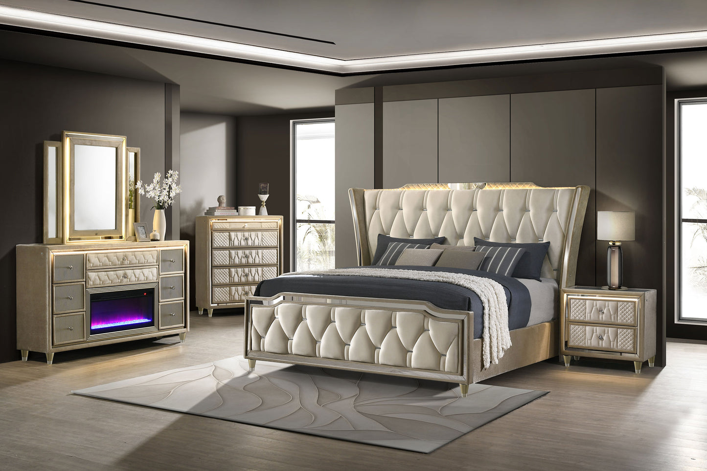 Lorient Beige Bedroom set + Free Chest