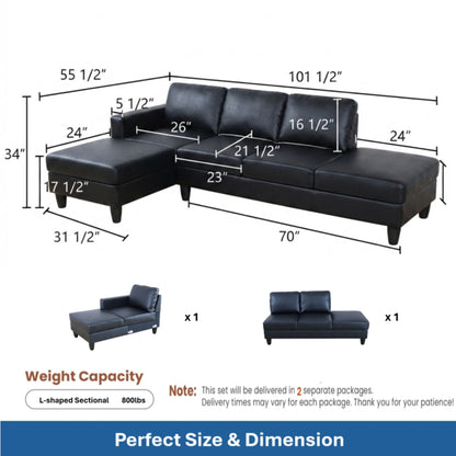 L - Shaped Sectional Sofa With Chaise & Ottoman