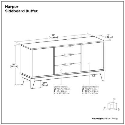 Harper - Sideboard Buffet - Brown