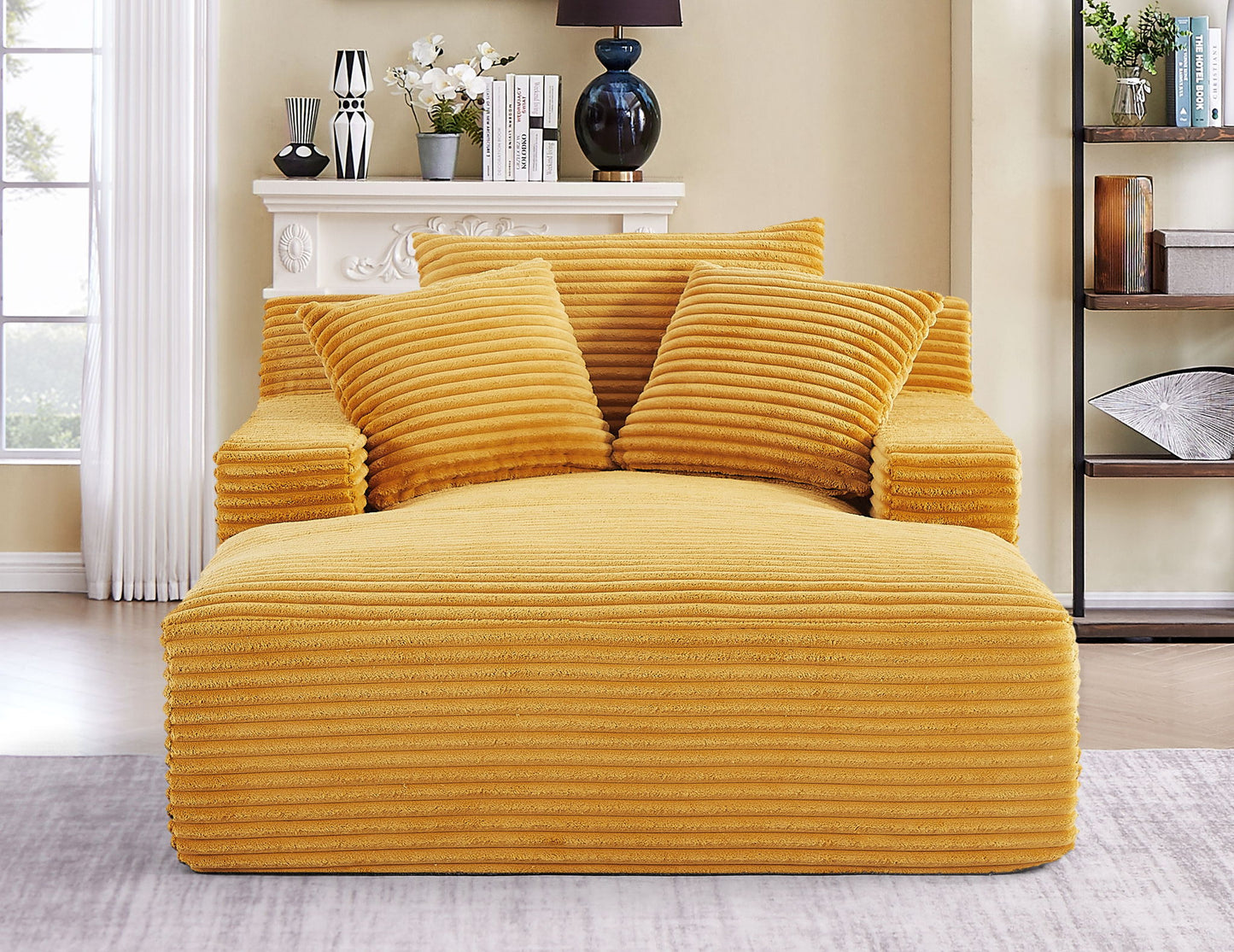 Cloudline - Oversized Chaise Lounge, Modern Comfy Couch With Full Foam Cushioning, Cozy Sleeper Sofabed