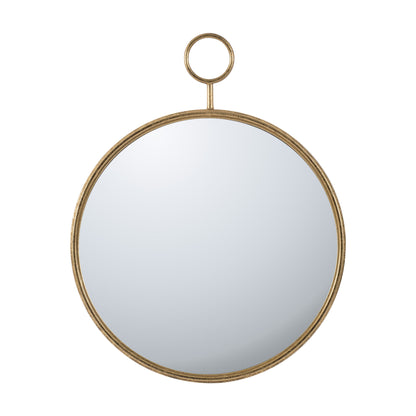 Circle Wall Mirror With Iron Frame, Accent Mirror For Living Room