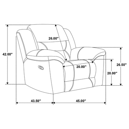 Sebring - Upholstered Glider Recliner Chair With Manual Recline And Smooth Gliding Motion - Gray