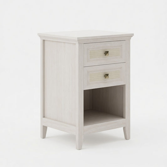 Nightstand With 2 Drawers Bedside Table