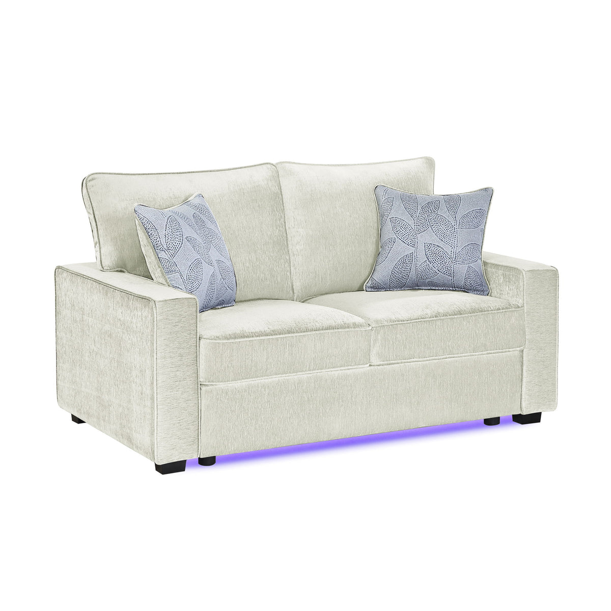 Rita - Loveseat, LED Base Lighting, Cushions And 2 Accent Pillows