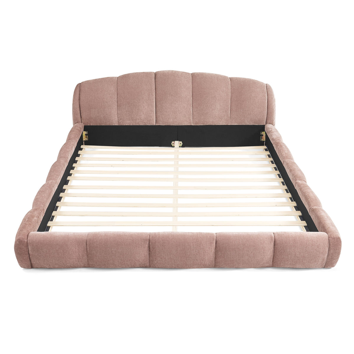 Upholstered Platform Bed Frame, Low Profile Floor Bed, No Box Spring Required