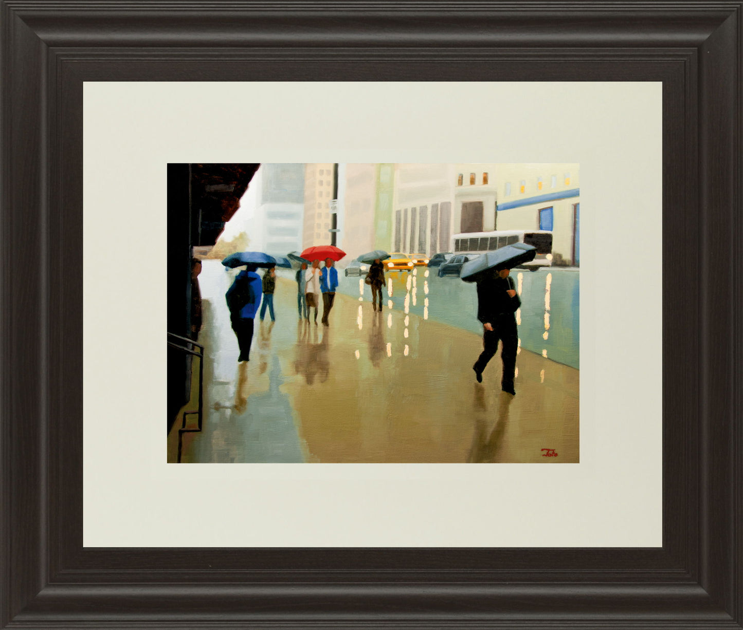 New York State Of Mind By Tate Hamilton - Framed Print Wall Art - Beige