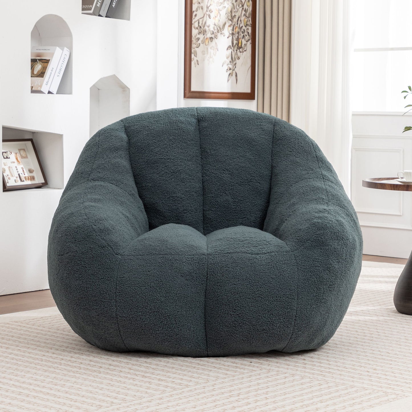 Comfy Bean Bag Chair With Memory Foam Filler, Tufted Soft