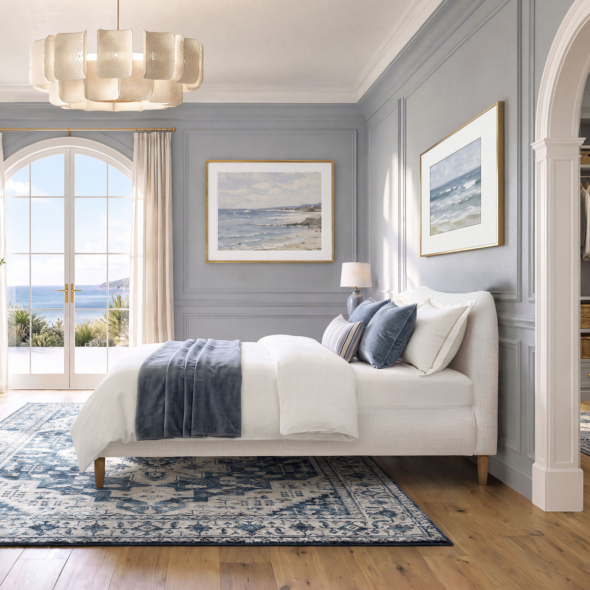 Roman - Curved Headboard Upholstered Platform Bed