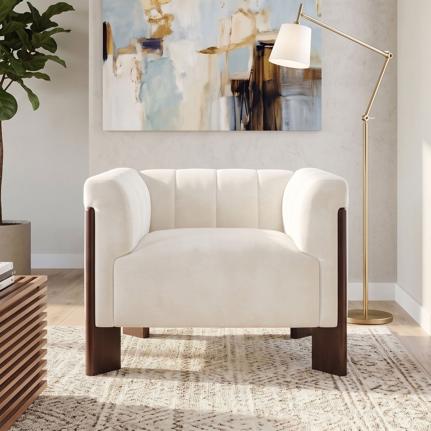 Accent Chair With Tight Back For Living Room