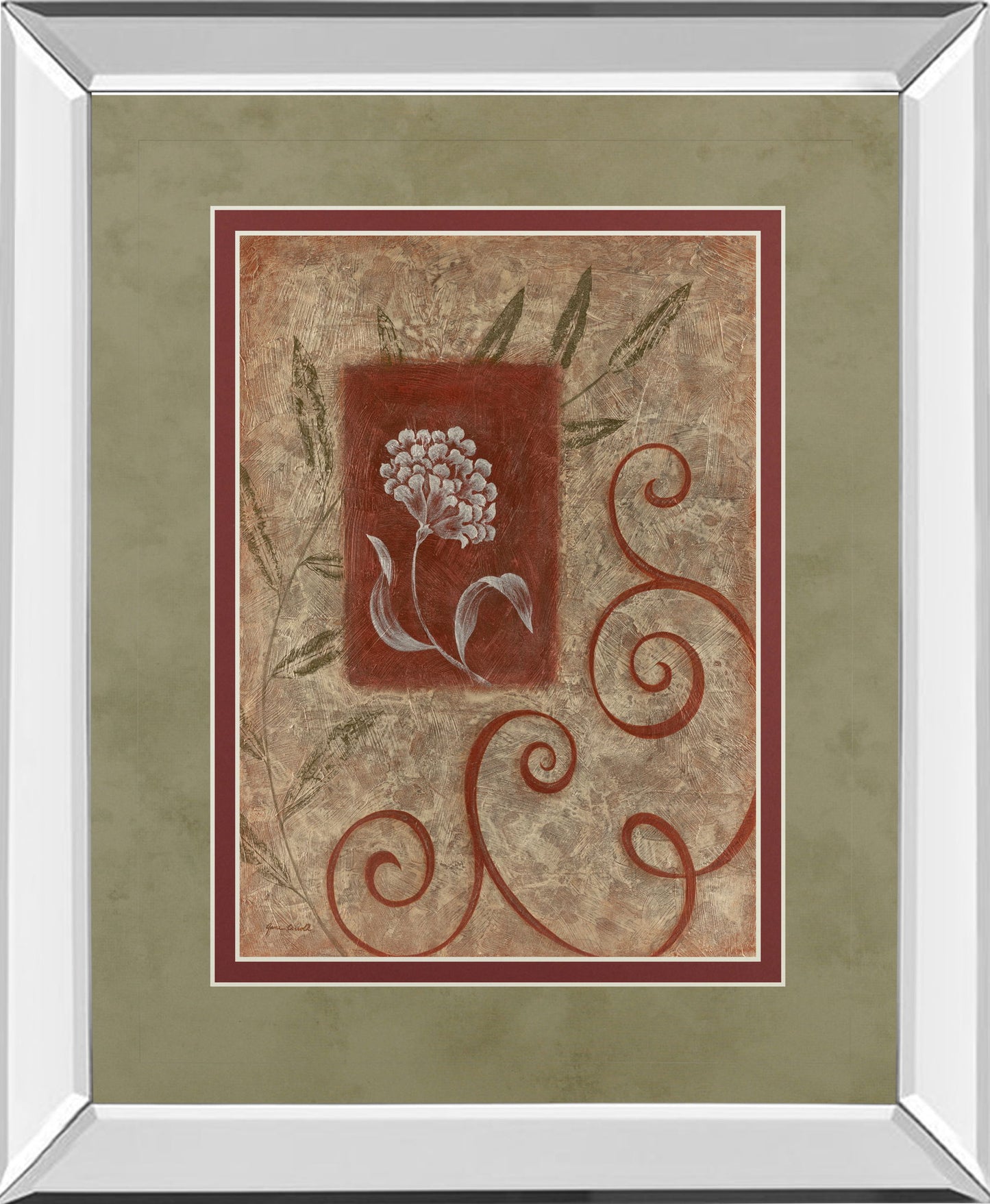 Florescence I By Jane Carroll - Mirror Framed Print Wall Art - Beige