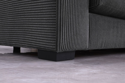 Naomi - 3 Piece Upholstered Sectional - Dark Gray