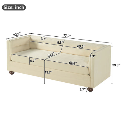 3 Seater Sofa Upholstery With Square Arms, Living Room Couch