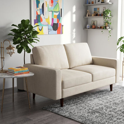 2 Seat Loveseat Sofa, Loose Back Cushion For Living Room