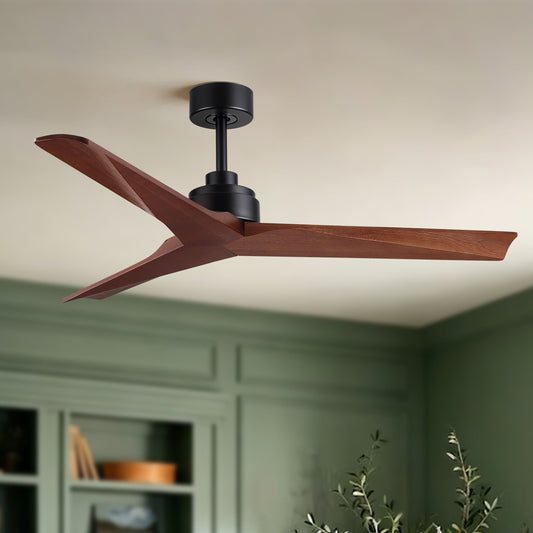 Ceiling Fan Without Light, DC Motor, No Light, Quiet Reversible Ceiling Fan For Living Room - Black