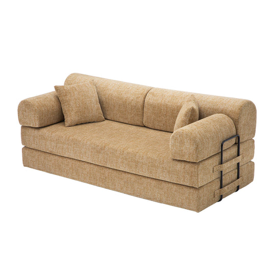 Modern 2 Tone Fabric Convertible Sleeper Sofa Bed