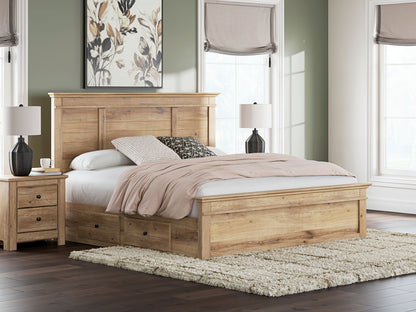 Makidern - Panel Storage Bed With Under Bed Storage Unit