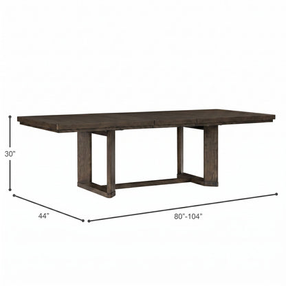 Trestle Dining Table With Leaf - Dark Oak