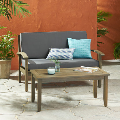 Outdoor Chat Set With Coffee Table And Loveseat