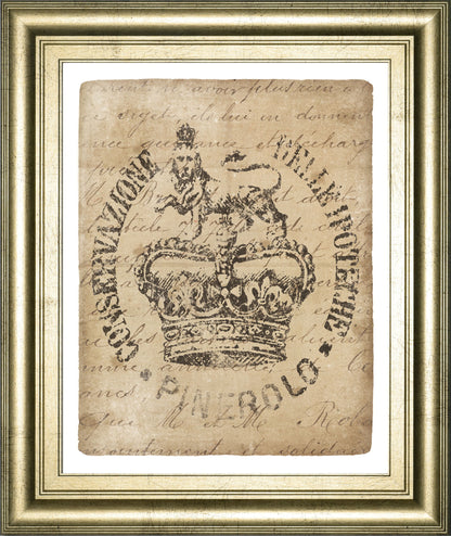Vintage Seal IV V2 By Wild Apple Portfolio - Framed Print Wall Art - Beige