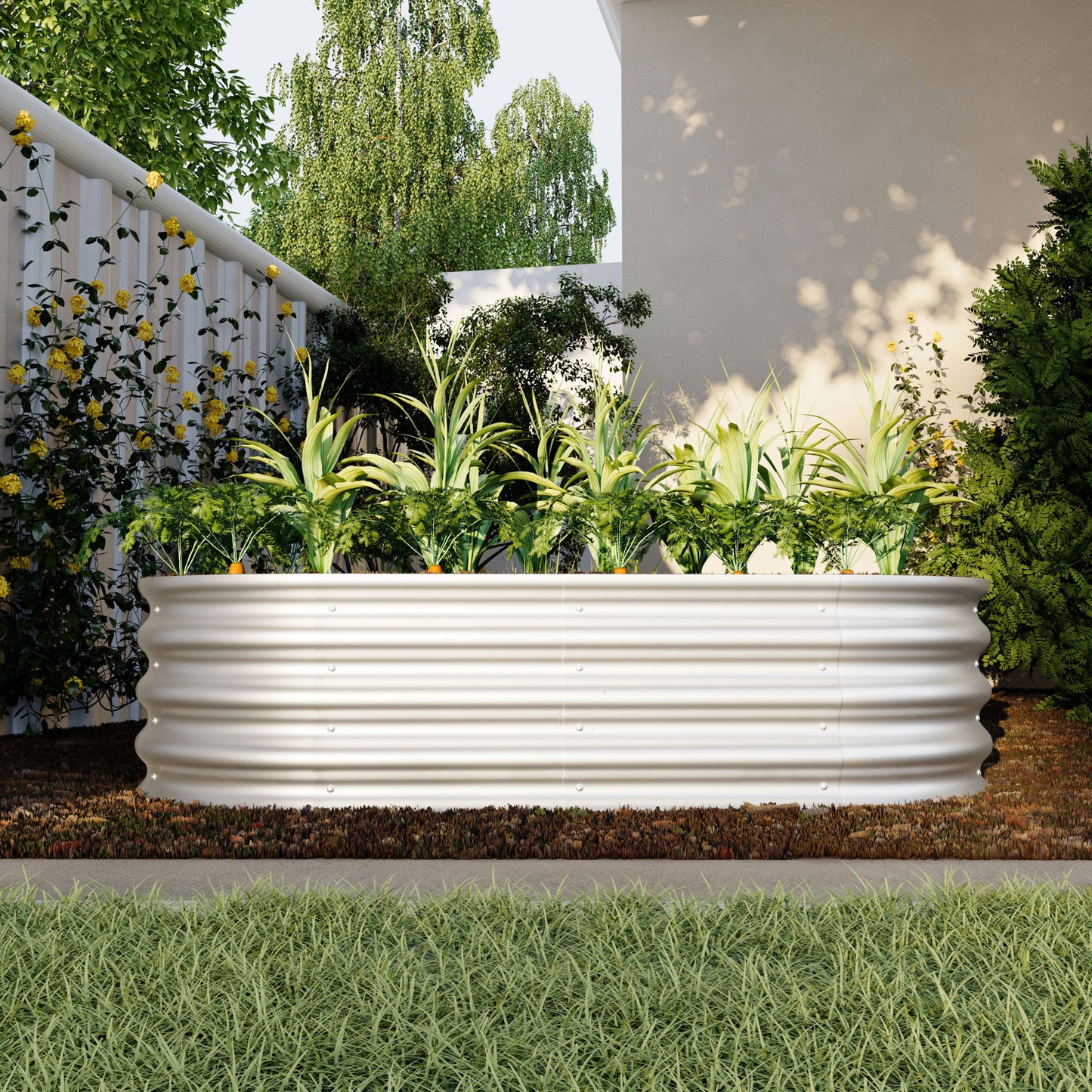 Heavy Duty Galvanized Raised Garden Bed Kit For Vegetables, Flowers & Herbs
