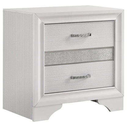 Transitional 2 Drawer Nightstand With Hidden Jewelry Tray