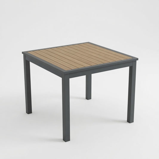 Outdoor Square Patio Slatted Dining Table - Gray
