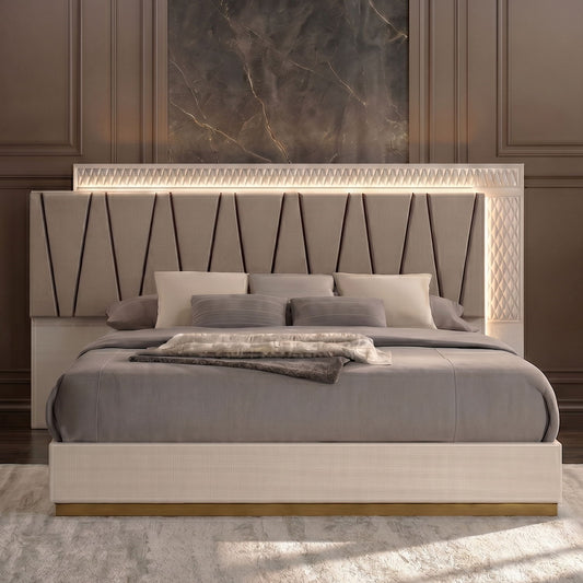 Stanley - Bed With LED Upholstered Headboard