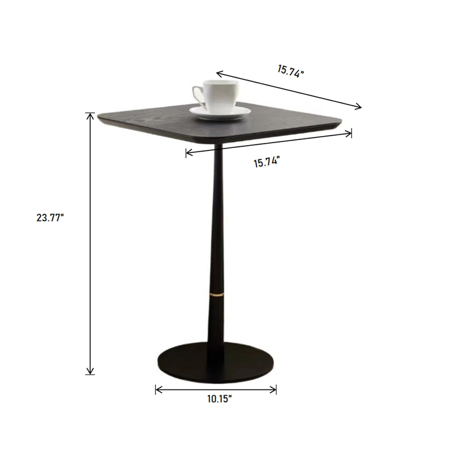 Modern Square Coffee Table And Computer Desk - Black / Gold