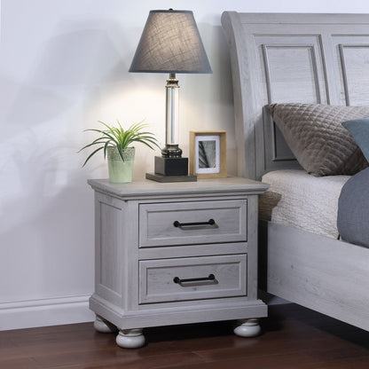 2 Drawer Nightstand With USB Charging Station