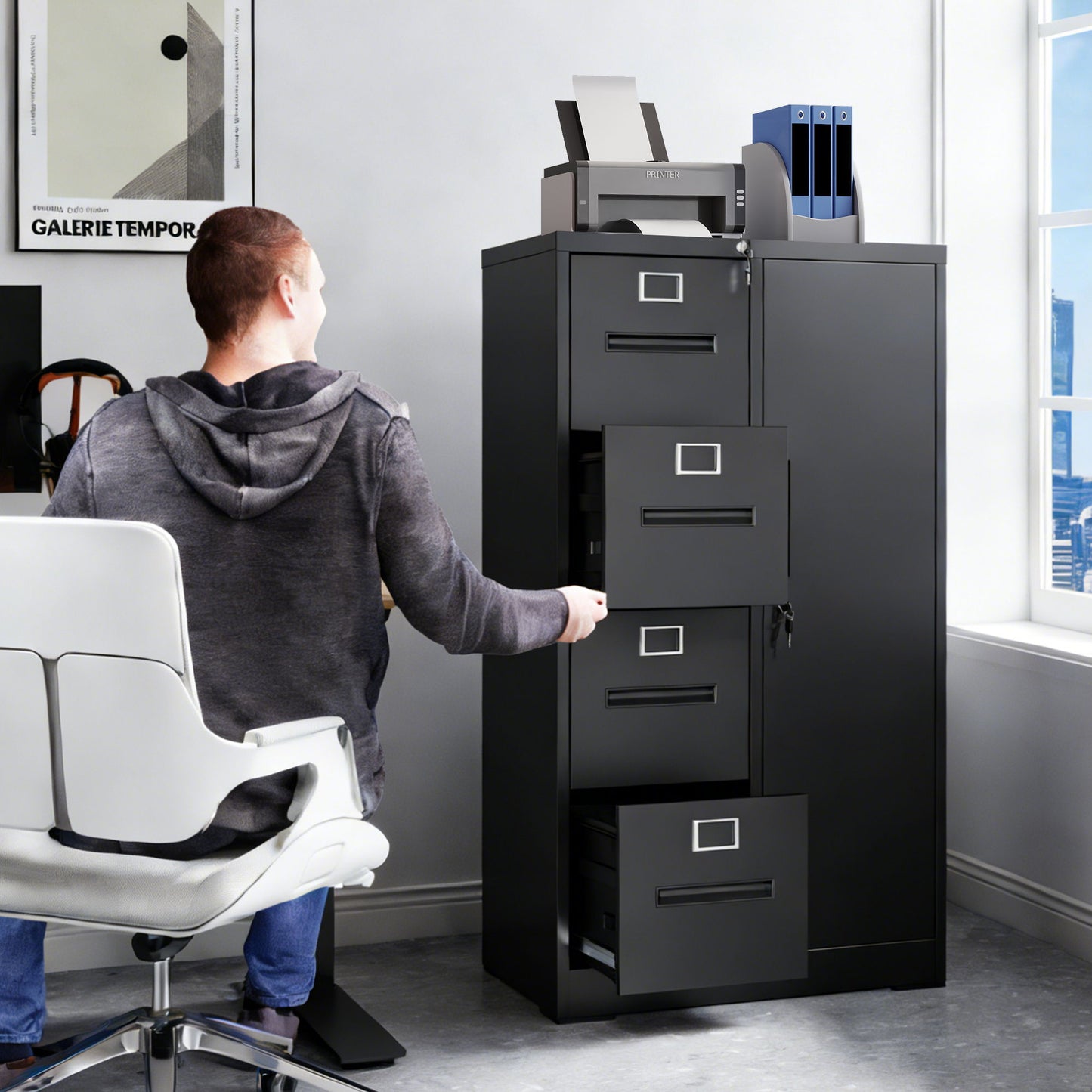 Storage Vertical Filing Cabinet With Lock