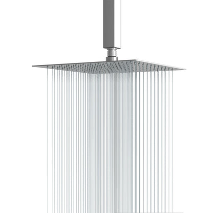 Ultra Thin Square Rainfall Shower Head Stainless Steel, Wall Or Ceiling Mount