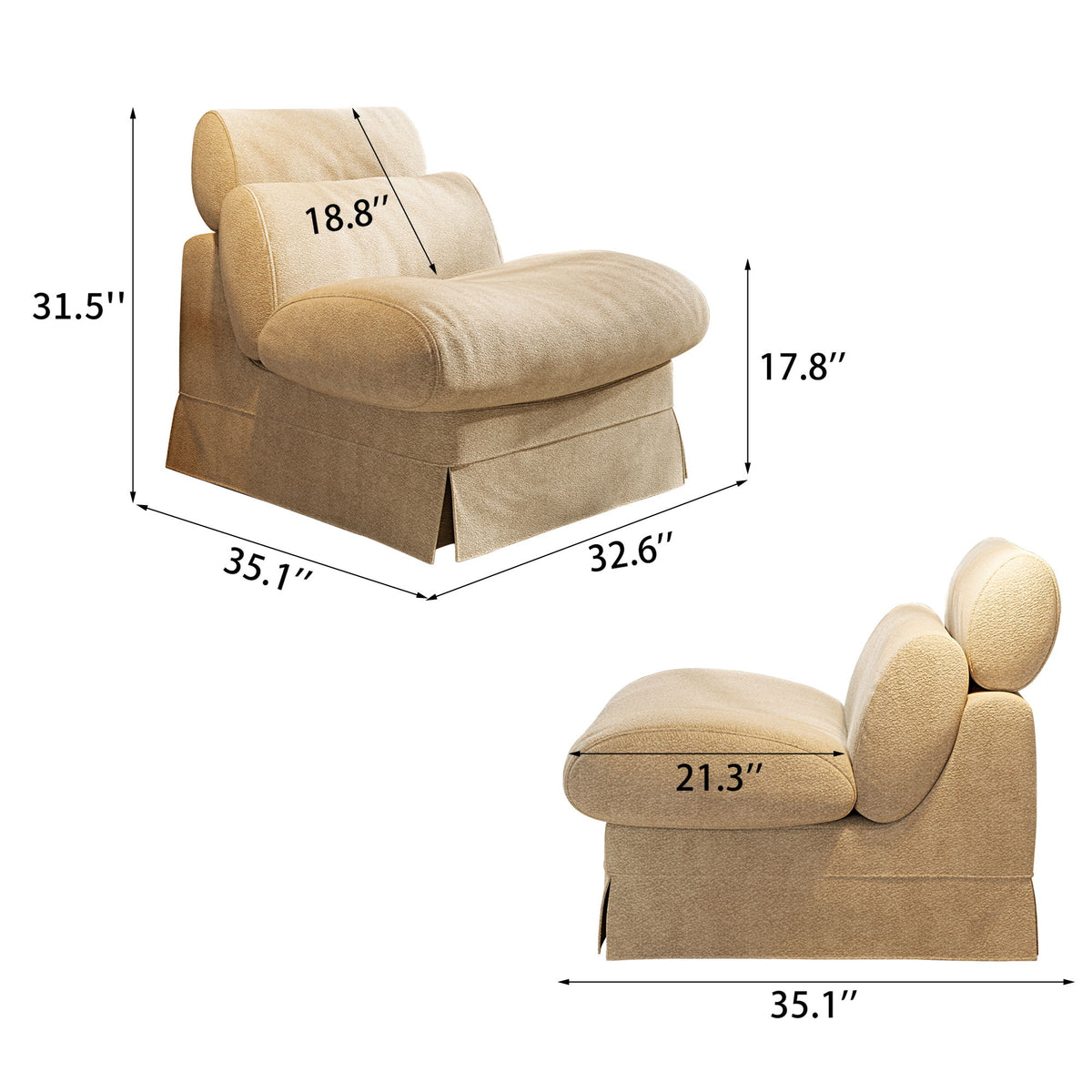 Accent Chair, Soft Medium Firm Upholstery For Living Room
