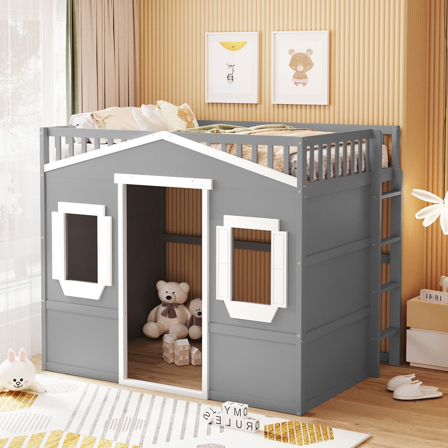 Elegant House Loft Bed With Ladder