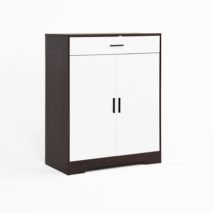 Freestanding Wooden Shoe Cabinet, 4 Tier Organizer With Drawer