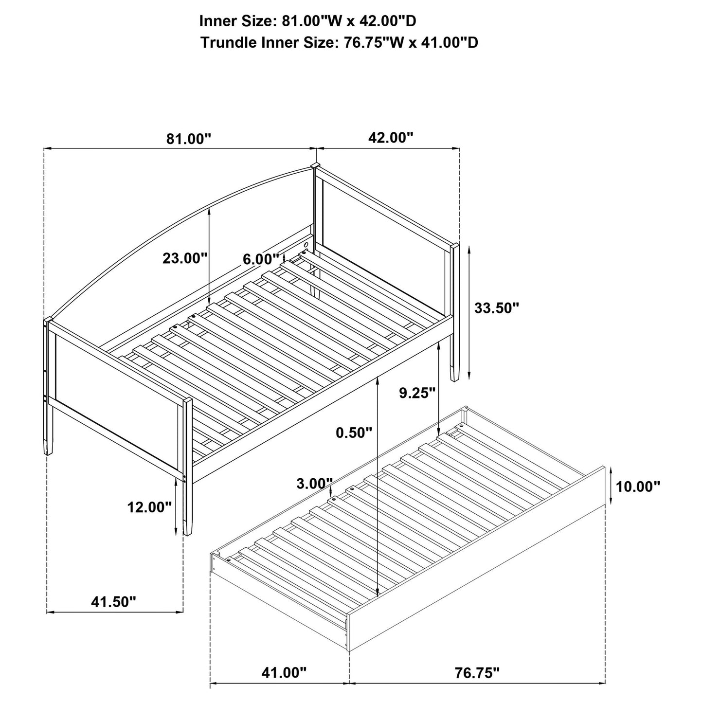 Fallbrook - Twin Daybed With Trundle - Walnut