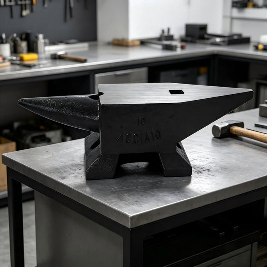 22 Lbs High Hardness Rugged Round Horn Anvil Blacksmith - Black