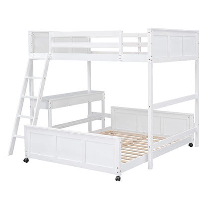 Full Over Full Bunk Bed With Desk