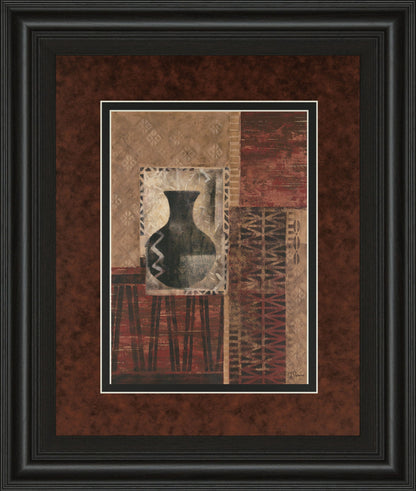 Artifact Revival I By Maria Donovan - Framed Print Wall Art - Dark Red