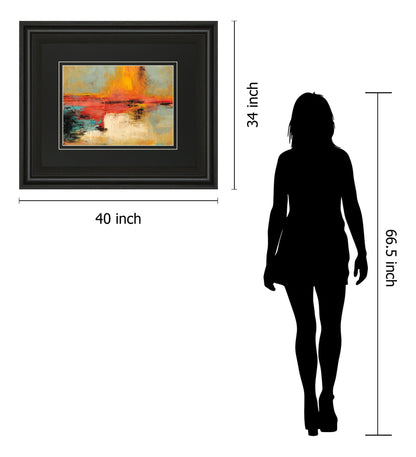 Acertijo By Santos Villareal - Framed Print Wall Art - Orange